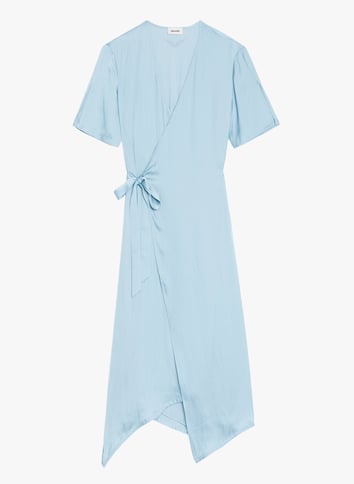 Robe midi portefeuille satinée ZADIG&VOLTAIRE Bleu